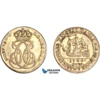 A11-146, Denmark - Danish West Indies, Christian VI, 12 Skilling 1740 CW, Copenhagen Mint, Silver (3.24g), Km-4, XF-AU, Rare!