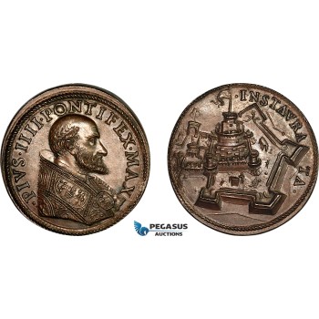 A11-275, Italy, Papal States, Pius IV (1559-65) Bronze Medal 1561 (Ø31mm, 13.01g) probably 18th-19th Century strike, Struck after an original obverse by Gianfederico Bonzagni, UNC