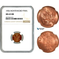 A11-313, Montenegro, Nicholas I, 1 Para 1906, Km-1, NGC MS65RB