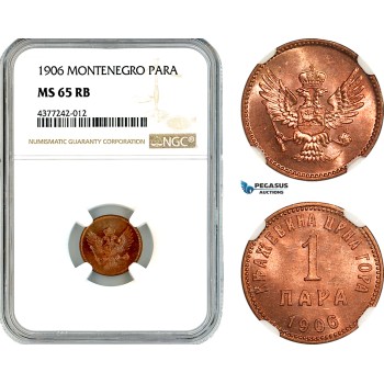 A11-313, Montenegro, Nicholas I, 1 Para 1906, Km-1, NGC MS65RB