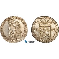 A11-333, Netherlands, West Friesland, Gulden 1794, Silver, Km-97.5, Grey toning, Very flashy! UNC 