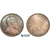 A11-661, Straits Settlements, Edward VII, Dollar 1903 B, Bombay Mint, Prid-1, Incuse B, Old cabinet toning, AU-UNC 