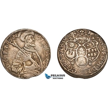 A11-681, Transylvania (Siebenbürgen), Michael Apafi, 12 Denar 1673, Kronstadt (Brasov) Mint (2.99g), Silver, Resch-130, Old cabinet toning, Rare! XF