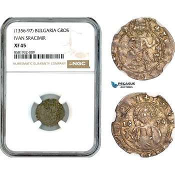 AL029, Bulgaria, Ivan Sracimir, Gros ND (1356-97) Silver, NGC XF45