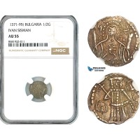 AL033, Bulgaria, Ivan Sisman, 1/2 Gros ND (1371-95) Silver, NGC AU55