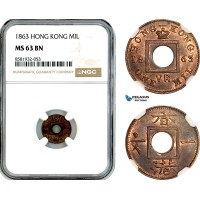 AL047, Hong Kong, Victoria, 1 Mil 1863, NGC MS63BN