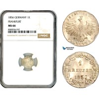 AL146, Germany, Frankfurt, 1 Kreuzer 1856, Billon, NGC MS66