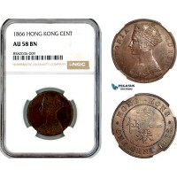 AL162, Hong Kong, Victoria, 1 Cent 1866, London Mint, NGC AU58BN