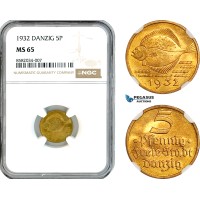 AL177, Poland, Danzig, 5 Pfennig 1932, NGC MS65
