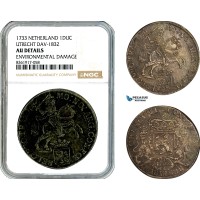AL216, Netherlands, Overijssel, Ducaton 1733 "Silver Rider", Dav-1832, Silver, NGC AU Details