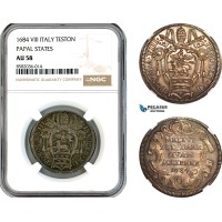 AL226, Italy, Papal States, Innocent XI, Teston 1684, Rome Mint, Silver, NGC AU58