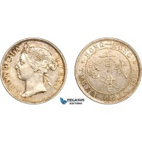 AL250, Hong Kong, Victoria, 20 Cents 1894, London Mint, Silver, Light cleaning, AU