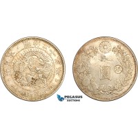 AL254, Japan, Meiji, Yen Yr. 36 (1903) Silver, Gin Countermark, Chop Marked, Silver, Cleaned, AU