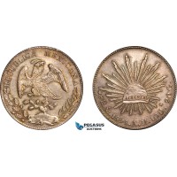 AL255, Mexico, 8 Reales 1891 Mo AM, Mexico City Mint, Silver, Cleaned in the past, AU