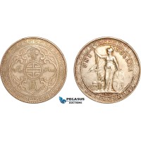 AL297, Great Britain, George V, Trade Dollar 1912 B, Bombay Mint, Silver, Toned, AU