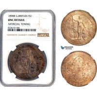 AL351, Great Britain, Trade Dollar 1898 B, Bombay Mint, Silver, NGC UNC Details AL351, Great Britain, Trade Dollar 1898 B, Bombay Mint, Silver, NGC UNC Details