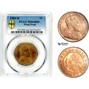 AL393, Hong Kong, Edward VII, 1 Cent 1904 H, Heaton Mint, PCGS MS64RD AL393, Hong Kong, Edward VII, 1 Cent 1904 H, Heaton Mint, PCGS MS64RD