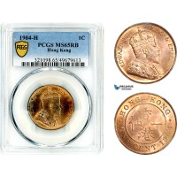 AL394, Hong Kong, Edward VII, 1 Cent 1904 H, Heaton Mint, PCGS MS65RB AL394, Hong Kong, Edward VII, 1 Cent 1904 H, Heaton Mint, PCGS MS65RB