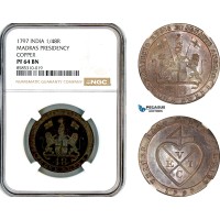 AL397, India, United East India Company, Madras Presidency, 1/48 Rupee 1797, Soho Mint, NGC PF64BN AL397, India, United East India Company, Madras Presidency, 1/48 Rupee 1797, Soho Mint, NGC PF64BN
