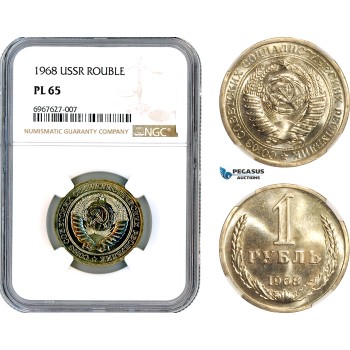 AL428, Russia, USSR, 1 Rouble 1968, NGC PL65