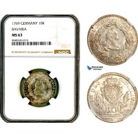 AL447, Germany, Bavaria, Maximilian III Joseph, 10 Kreuzer 1769, Munich Mint, Silver, NGC MS63