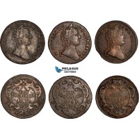 A12-033, Austria, Maria Theresia, Mixed lot, 1 Kreuzer 1760 W , 1 kreuzer 1761 W and 1 Kreuzer 1762 W, Vienna Mint, VF-EF