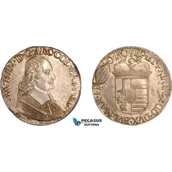 A12-066, Belgium, Maximilian of Bavaria, Patagon 1666, Liege Mint, Silver (27.83g), Dav-4294, broken die on Rev, Light toning, AU A12-066, Belgium, Maximilian of Bavaria, Patagon 1666, Liege Mint, Silver (27.83g), Dav-4294, broken die on Rev, Light toning, AU