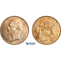 A12-237, France, Napoleon III, 5 Francs 1855 A, Paris Mint, Silver, Gad-734, Light cleaning, re-toned, AU-UNC