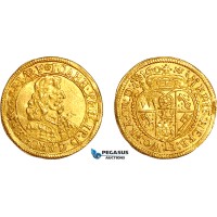 A12-268, Germany, Mainz, Johann Philipp von Schönborn, Ducat 1670 MF, Gold (3.51g) Fr. 1657, Few mark on Obv., otherwise UNC, Rare!