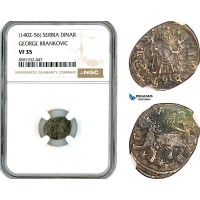 A12-824, Serbia, George Brankovic, Dinar ND (1402-1456), Silver, Jovanovic 42, Dark toning, NGC VF35