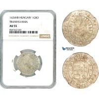 AL616, Hungary, Transylvania, Gabriel Bethlen, 1 Groschen 1626 NB, Nagybanya Mint, Silver, NGC AU55