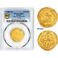 AL715, France, Charles VI, Agnel d'Or 1380-1422, Gold, Dup-372, PCGS MS62