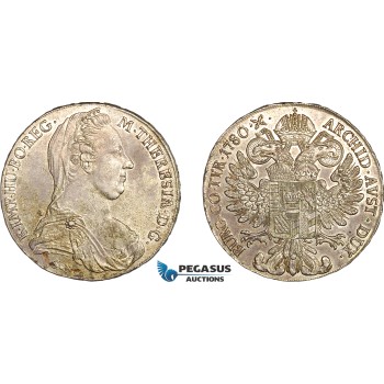 AL725, Austria, Maria Theresia, Taler 1780 SF, Venice Mint, Silver (27.94g) Minor scratches, deposits, AU