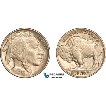 AL732, United States, Buffalo Nickel (5C) 1925, Philadelphia Mint, AU-UNC AL732, United States, Buffalo Nickel (5C) 1925, Philadelphia Mint, AU-UNC
