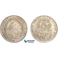 AL737, Austria, Joseph II, 20 Kreuzer 1771 E HG, Karlsburg (Transylvania) Mint, Silver, XF-AU