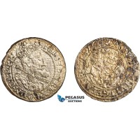 AL754, Poland, Danzig, Sigismund III, Ort (1/4 Taler) 1614, Danzig Mint, Silver, Fire damage? VF-XF