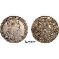 AL755, Austria, Maria Theresia, Taler 1780 SF, Gunzburg Mint, Silver (28.07g) Cleaned, XF