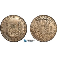 AL763, Mexico, Ferdinand VI, “Pillar” 8 Reales 1757, Mo MM, Mexico City Mint, Silver (27.02g) Toned, AU