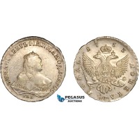 AL765, Russia, Elisabeth I, Rouble 1753 СПБ ЯI, St. Petersburg Mint, Silver (25.08g), Light scratches, XF-AU