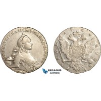 AL766, Russia, Catherine II, Rouble 1764 СПБ ЯI, St. Petersburg Mint, Silver (23.4g) Lightly cleaned, XF-AU