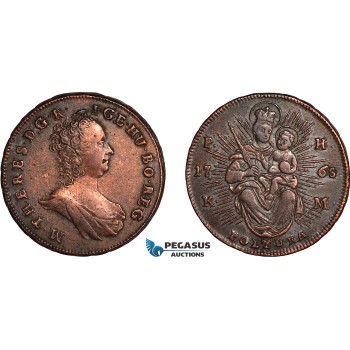 AL784, Hungary, Maria Theresia, 1 Poltura 1765 PH KM, Kremnitz Mint, Cleaned, XF