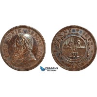AL788, South Africa (ZAR) 1 Penny 1892, Berlin Mint, Lightly cleaned, AU-UNC