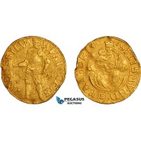 AL799, Transylvania (Siebenbürgen), Sigismund Bathory, Ducat 1591, Nagybanya (Baia Mare) Mint, Gold (3.50g) Edge bumps, XF