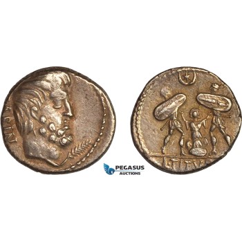 AL801, Roman Republic, Lucius Titurius Sabinus, AR Denarius (3.99g), 89 BC, Rome Mint, Silver, Crawford 344/2b, XF-AU
