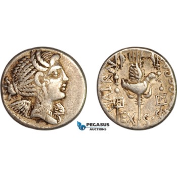 AL802, Roman Republic, C. Valerius Flaccus, AR Denarius (3.69g),82 BC, Massalia Mint, Crawford 365, Minor scratches, VF-XF
