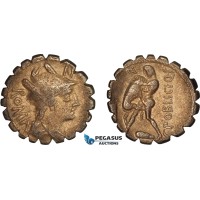 AL803, Roman Republic, C. Poblicius, AR Denarius Serratus (3.65g) 80 BC, Rome Mint, Crawford 380/1, XF
