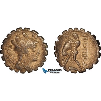 AL803, Roman Republic, C. Poblicius, AR Denarius Serratus (3.65g) 80 BC, Rome Mint, Crawford 380/1, XF