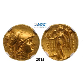 05.05.2013, Auction 2/ 2015. Ancient Greek, Macedonia – Macedonian Kingdom, Alexander III, 336-­323 BC, Stater (Struck 250-­225 BC) Mesembria, GOLD (8.47g) NGC AU