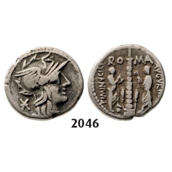 05.05.2013, Auction 2/2046. Roman Republic, Ti. Minucius C.f. Augurinus (134 BC) Denarius, Rome, Silver (3.81g)