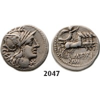 05.05.2013, Auction 2/2047. Roman Republic, M.Aburius M.f. Geminus (132 BC) Denarius, Rome, Silver (3.86g)